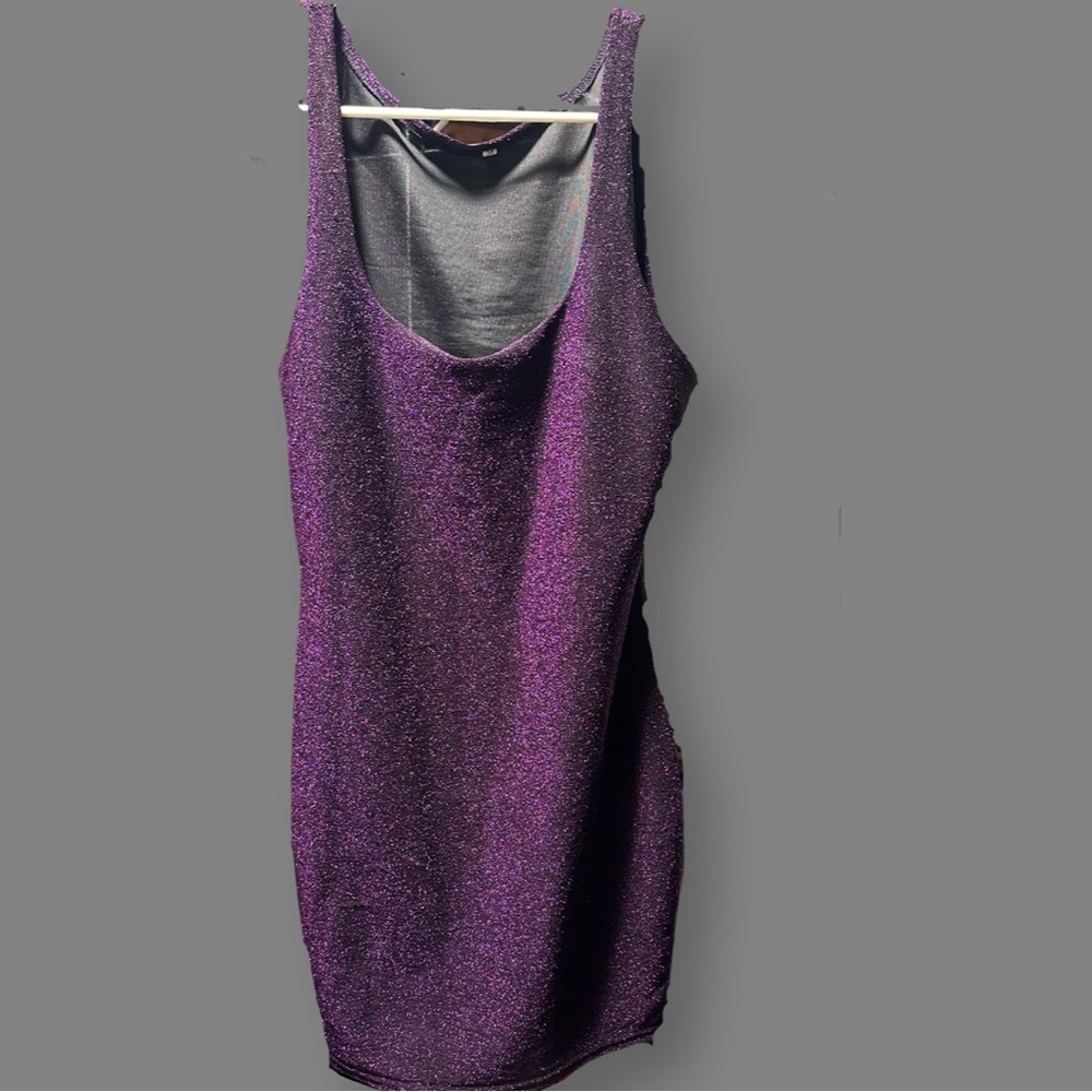 Paisley Raye purple sparkly bodycon dress Sz M